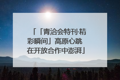 「青洽会特刊·精彩瞬间」高原心跳 在开放合作中澎湃