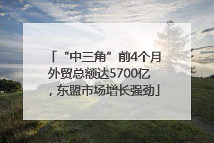 “中三角”前4个月外贸总额达5700亿，东盟市场增长强劲