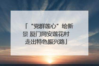 “党群莲心”绘新景 厦门同安莲花村走出特色振兴路
