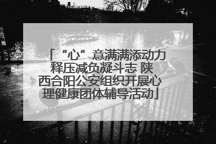 “心”意满满添动力 释压减负凝斗志 陕西合阳公安组织开展心理健康团体辅导活动