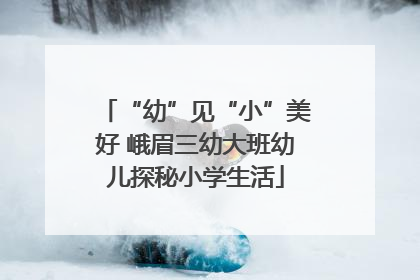 “幼”见“小”美好 峨眉三幼大班幼儿探秘小学生活