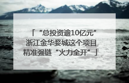 “总投资逾10亿元” 浙江金华婺城这个项目精准强链“火力全开”