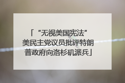 “无视美国宪法” 美民主党议员批评特朗普政府向洛杉矶派兵