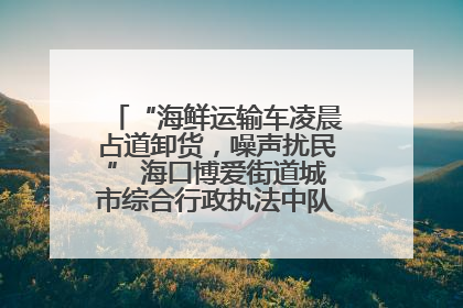 “海鲜运输车凌晨占道卸货，噪声扰民” 海口博爱街道城市综合行政执法中队：将联合交警加强长堤路一带巡逻