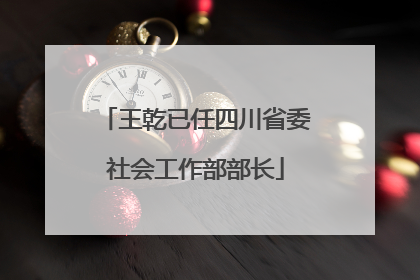 王乾已任四川省委社会工作部部长