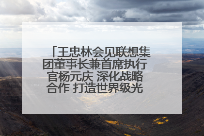 王忠林会见联想集团董事长兼首席执行官杨元庆 深化战略合作 打造世界级光电子信息产业集群