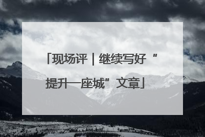 现场评｜继续写好“提升一座城”文章