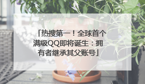 热搜第一！全球首个满级QQ即将诞生：拥有者继承其父账号