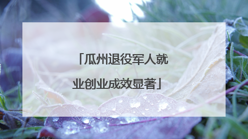 瓜州退役军人就业创业成效显著