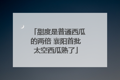 甜度是普通西瓜的两倍 襄阳首批太空西瓜熟了