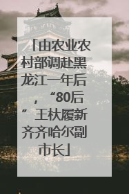 由农业农村部调赴黑龙江一年后，“80后”王杕履新齐齐哈尔副市长