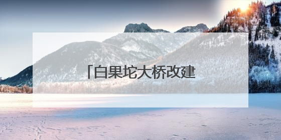 白果坨大桥改建项目稳步推进