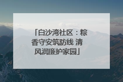 白沙湾社区：粽香守安筑防线 清风润廉护家园