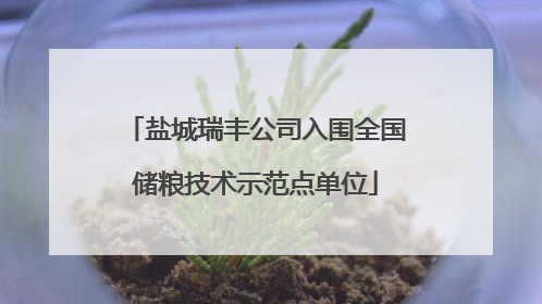盐城瑞丰公司入围全国储粮技术示范点单位