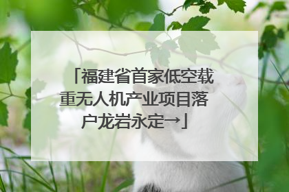 福建省首家低空载重无人机产业项目落户龙岩永定→