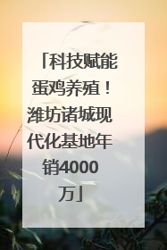 科技赋能蛋鸡养殖！潍坊诸城现代化基地年销4000万