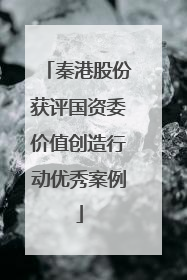 秦港股份获评国资委价值创造行动优秀案例