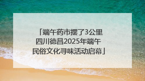 端午药市摆了3公里 四川德昌2025年端午民俗文化寻味活动启幕
