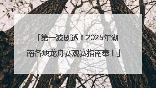 第一波剧透！2025年湖南各地龙舟赛观赛指南奉上