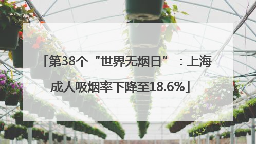 第38个“世界无烟日”：上海成人吸烟率下降至18.6%