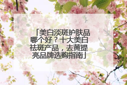 美白淡斑护肤品哪个好？十大美白祛斑产品，去黄提亮品牌选购指南