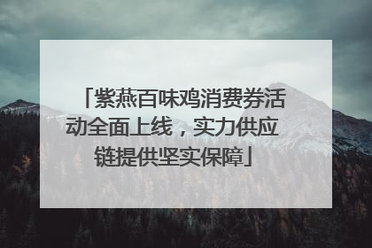 紫燕百味鸡消费券活动全面上线，实力供应链提供坚实保障