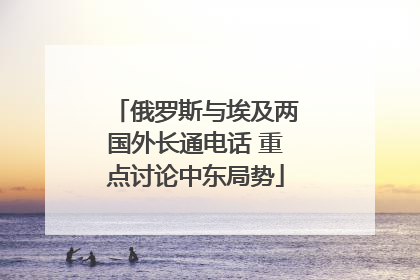 俄罗斯与埃及两国外长通电话 重点讨论中东局势