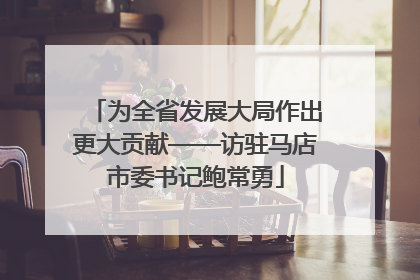 为全省发展大局作出更大贡献——访驻马店市委书记鲍常勇