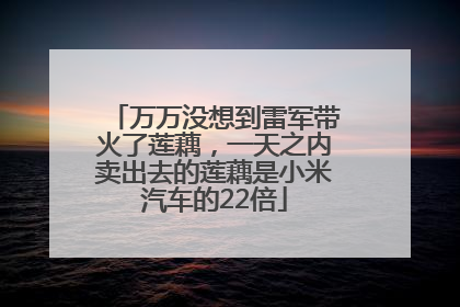 万万没想到雷军带火了莲藕，一天之内卖出去的莲藕是小米汽车的22倍