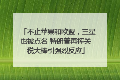 不止苹果和欧盟，三星也被点名 特朗普再挥关税大棒引强烈反应