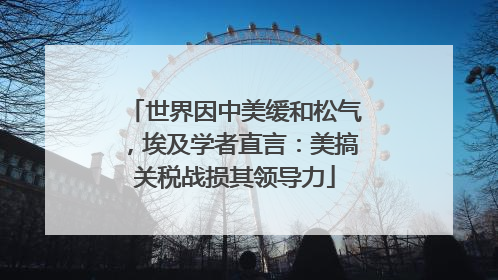 世界因中美缓和松气，埃及学者直言：美搞关税战损其领导力