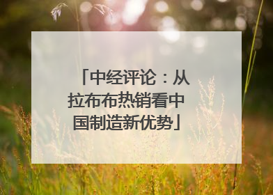 中经评论：从拉布布热销看中国制造新优势