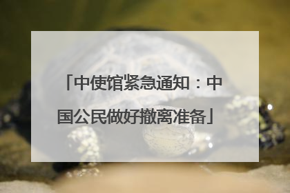 中使馆紧急通知：中国公民做好撤离准备