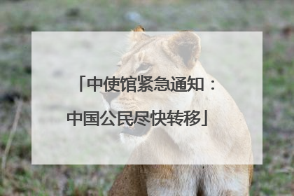 中使馆紧急通知：中国公民尽快转移