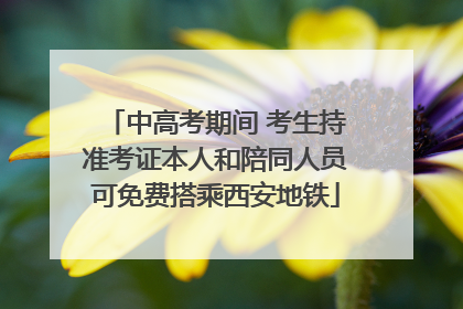 中高考期间 考生持准考证本人和陪同人员可免费搭乘西安地铁