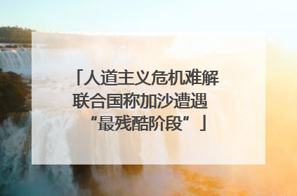 人道主义危机难解 联合国称加沙遭遇“最残酷阶段”
