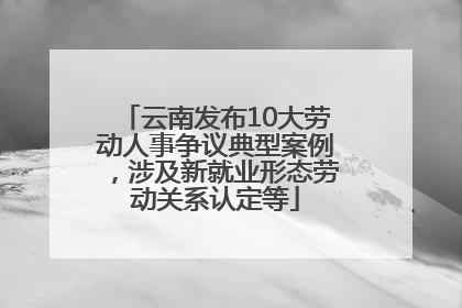 云南发布10大劳动人事争议典型案例，涉及新就业形态劳动关系认定等