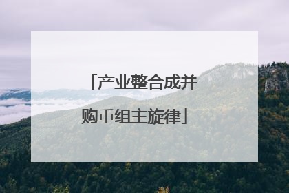 产业整合成并购重组主旋律