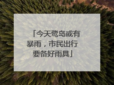 今天鹭岛或有暴雨，市民出行要备好雨具