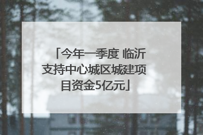 今年一季度 临沂支持中心城区城建项目资金5亿元