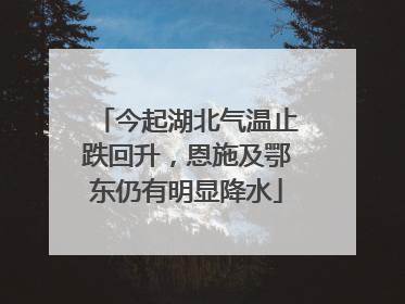 今起湖北气温止跌回升，恩施及鄂东仍有明显降水