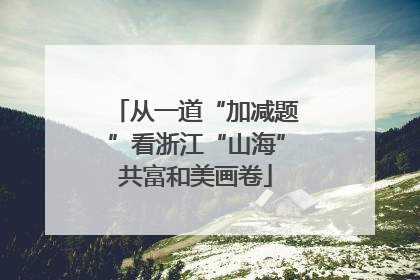 从一道“加减题”看浙江“山海”共富和美画卷
