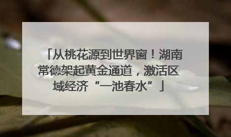 从桃花源到世界窗！湖南常德架起黄金通道，激活区域经济“一池春水”