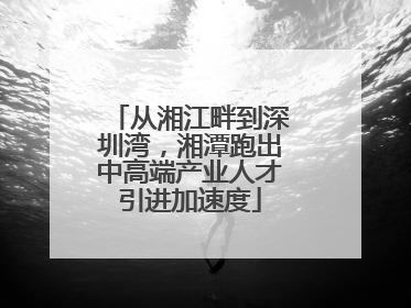 从湘江畔到深圳湾，湘潭跑出中高端产业人才引进加速度