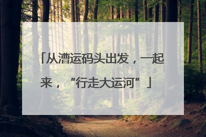 从漕运码头出发，一起来，“行走大运河”