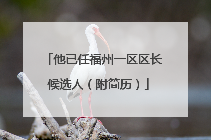 他已任福州一区区长候选人（附简历）