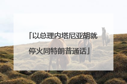 以总理内塔尼亚胡就停火同特朗普通话