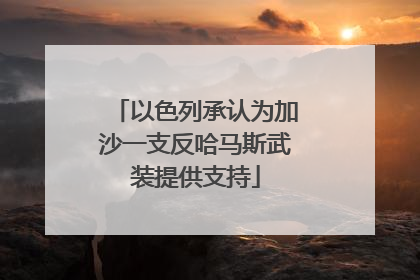 以色列承认为加沙一支反哈马斯武装提供支持