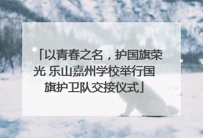 以青春之名，护国旗荣光 乐山嘉州学校举行国旗护卫队交接仪式