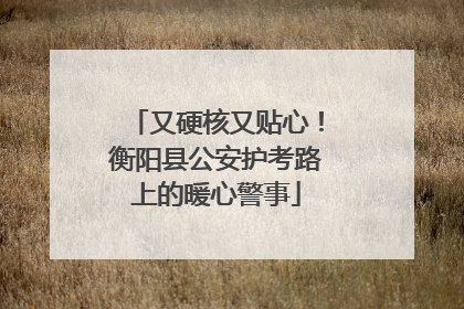 又硬核又贴心！衡阳县公安护考路上的暖心警事